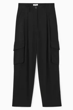 Discount COS PAPERBAG UTILITY PANTS BLACK