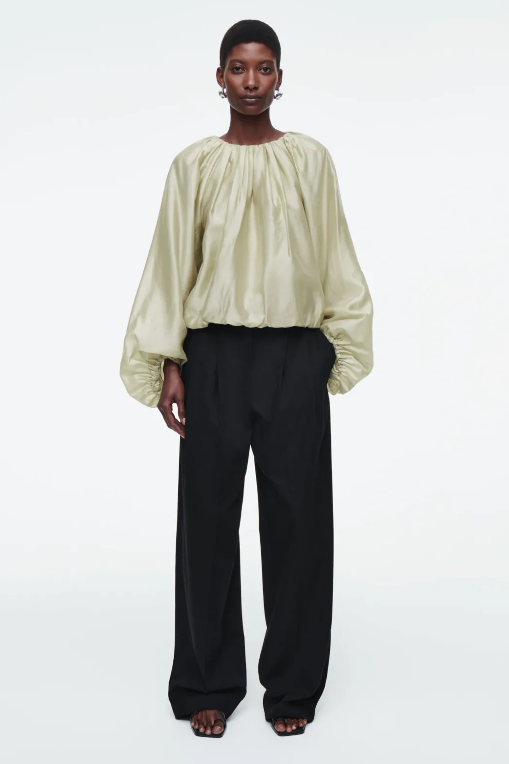 Sale COS PARACHUTE BLOUSE LIGHT GREEN