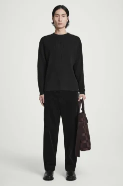 Discount COS PATCH-DETAIL WOOL-BLEND SWEATER BLACK