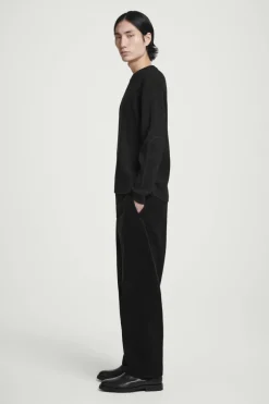 Discount COS PATCH-DETAIL WOOL-BLEND SWEATER BLACK