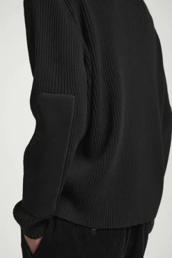 Discount COS PATCH-DETAIL WOOL-BLEND SWEATER BLACK