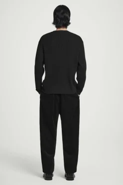 Discount COS PATCH-DETAIL WOOL-BLEND SWEATER BLACK