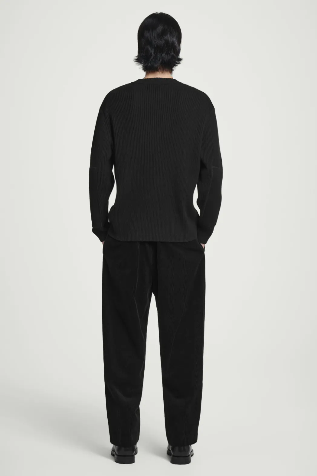 Discount COS PATCH-DETAIL WOOL-BLEND SWEATER BLACK