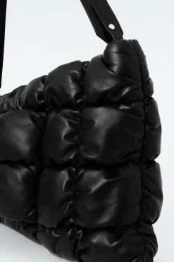 Clearance COS PILLOW OVERSIZED QUILTED CLUTCH - LEATHER BLACK