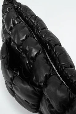 Clearance COS PILLOW OVERSIZED QUILTED CLUTCH - LEATHER BLACK