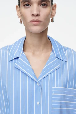 Clearance COS PINSTRIPED COTTON PAJAMA SHIRT BLUE / PINSTRIPED
