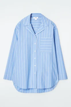 Clearance COS PINSTRIPED COTTON PAJAMA SHIRT BLUE / PINSTRIPED