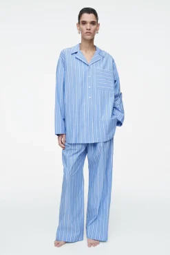 Outlet COS PINSTRIPED COTTON PAJAMA PANTS BLUE / PINSTRIPED