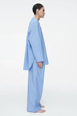 Outlet COS PINSTRIPED COTTON PAJAMA PANTS BLUE / PINSTRIPED