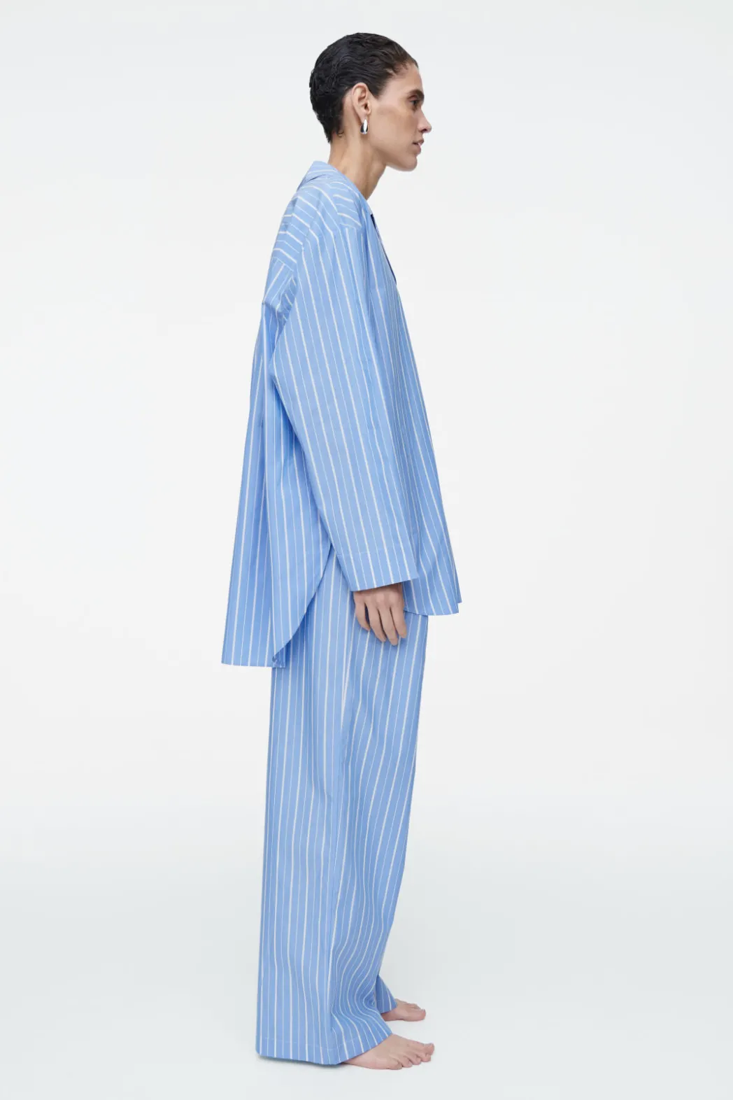 Outlet COS PINSTRIPED COTTON PAJAMA PANTS BLUE / PINSTRIPED