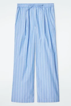 Outlet COS PINSTRIPED COTTON PAJAMA PANTS BLUE / PINSTRIPED