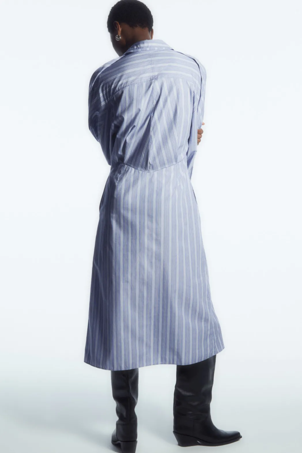 Hot COS PINSTRIPED SHIRT DRESS BLUE / STRIPED