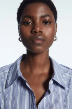 Hot COS PINSTRIPED SHIRT DRESS BLUE / STRIPED