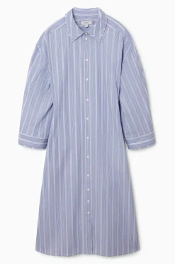 Hot COS PINSTRIPED SHIRT DRESS BLUE / STRIPED