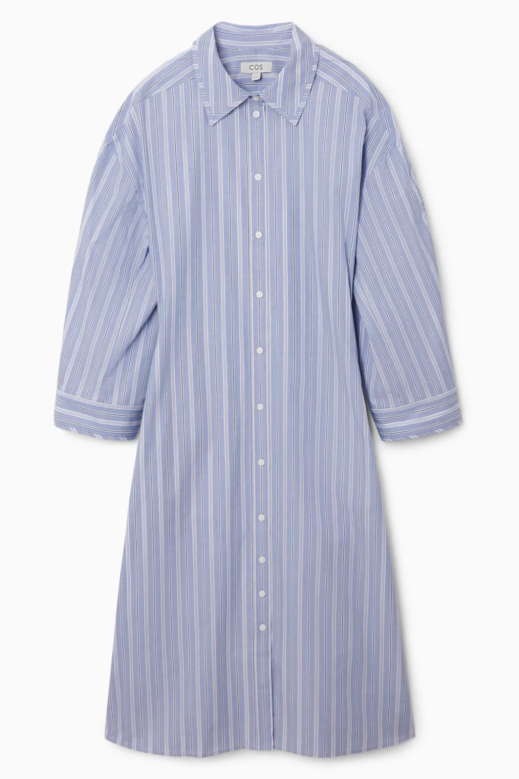 Hot COS PINSTRIPED SHIRT DRESS BLUE / STRIPED