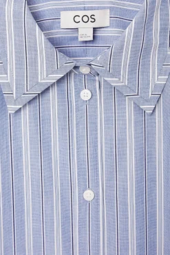 Hot COS PINSTRIPED SHIRT DRESS BLUE / STRIPED