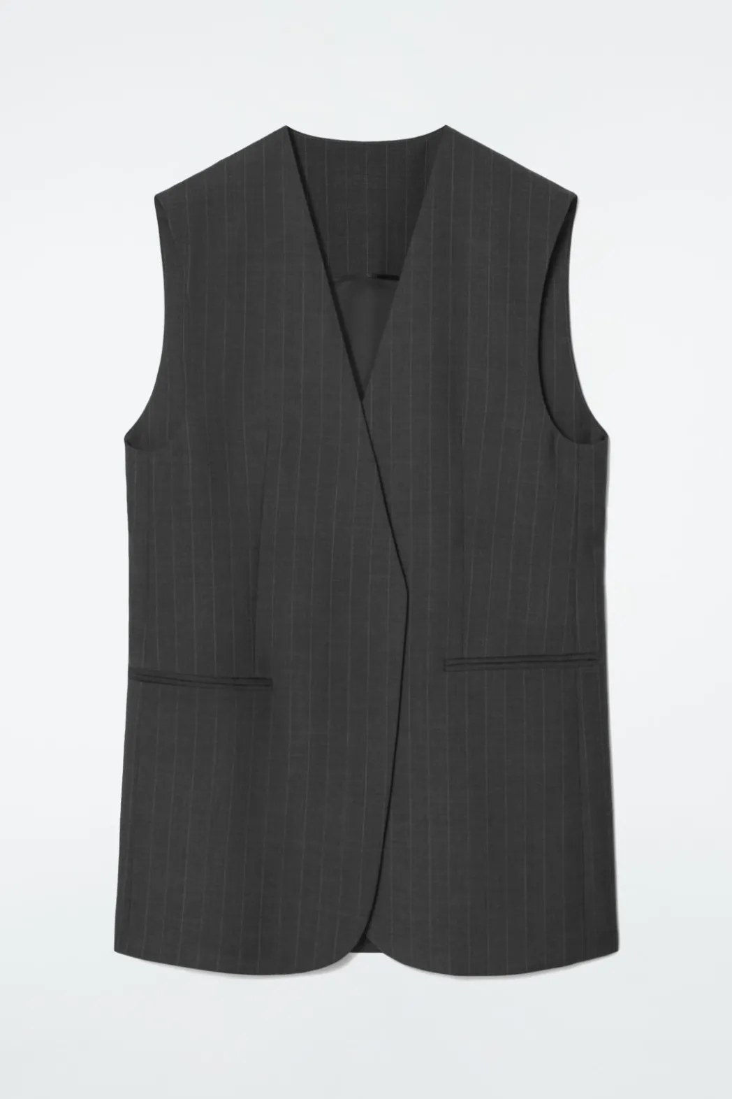 Online COS PINSTRIPED WOOL WAISTCOAT DARK GRAY / PINSTRIPED