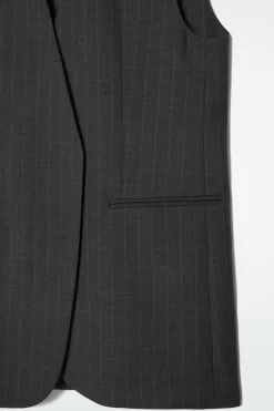 Online COS PINSTRIPED WOOL WAISTCOAT DARK GRAY / PINSTRIPED