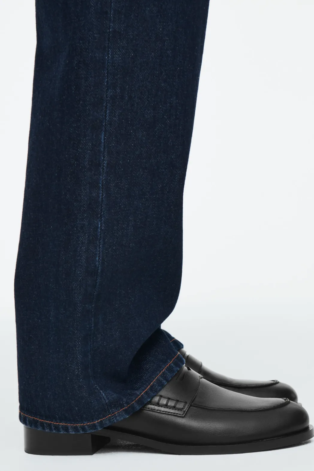 Best COS PINTUCKED LEATHER PENNY LOAFERS BLACK