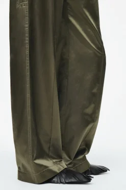 Clearance COS PINTUCKED SATIN UTILITY PANTS KHAKI