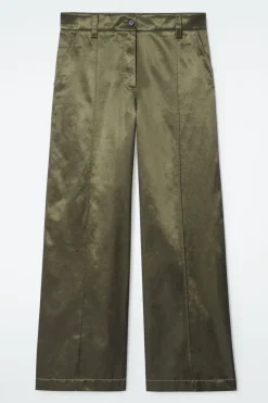 Clearance COS PINTUCKED SATIN UTILITY PANTS KHAKI