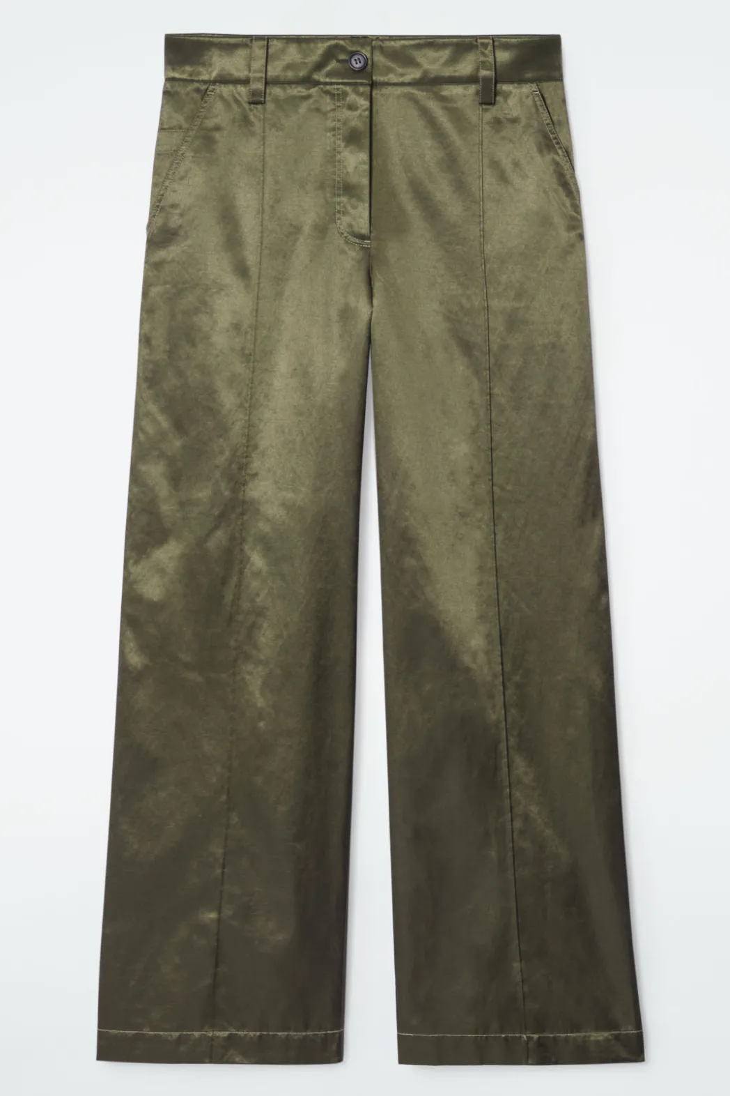 Clearance COS PINTUCKED SATIN UTILITY PANTS KHAKI