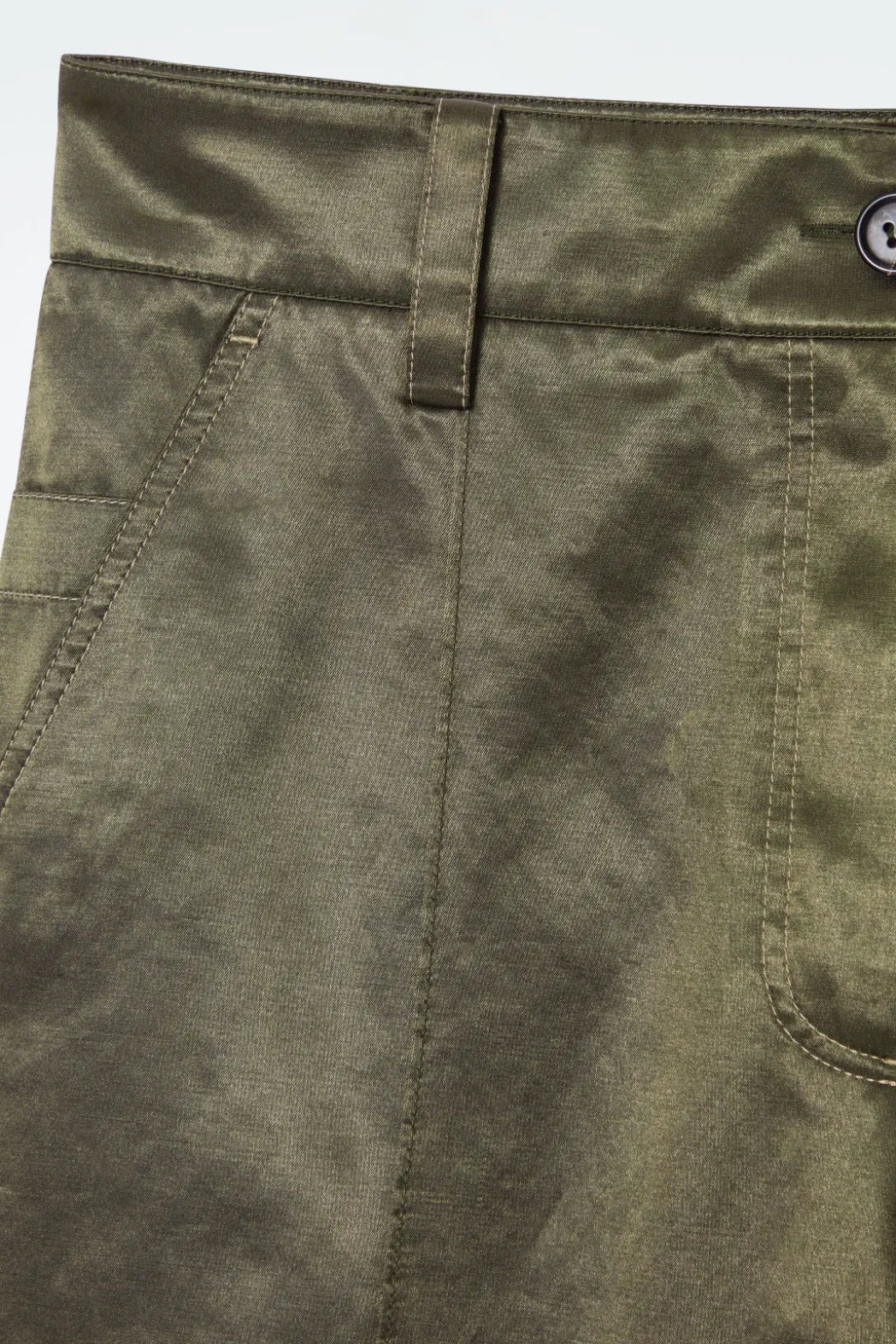 Clearance COS PINTUCKED SATIN UTILITY PANTS KHAKI