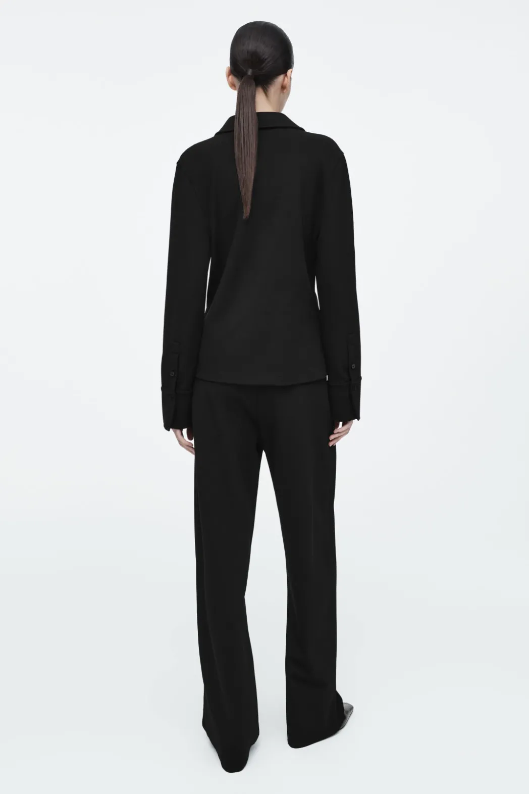 Online COS PINTUCKED STRAIGHT-LEG PANTS BLACK