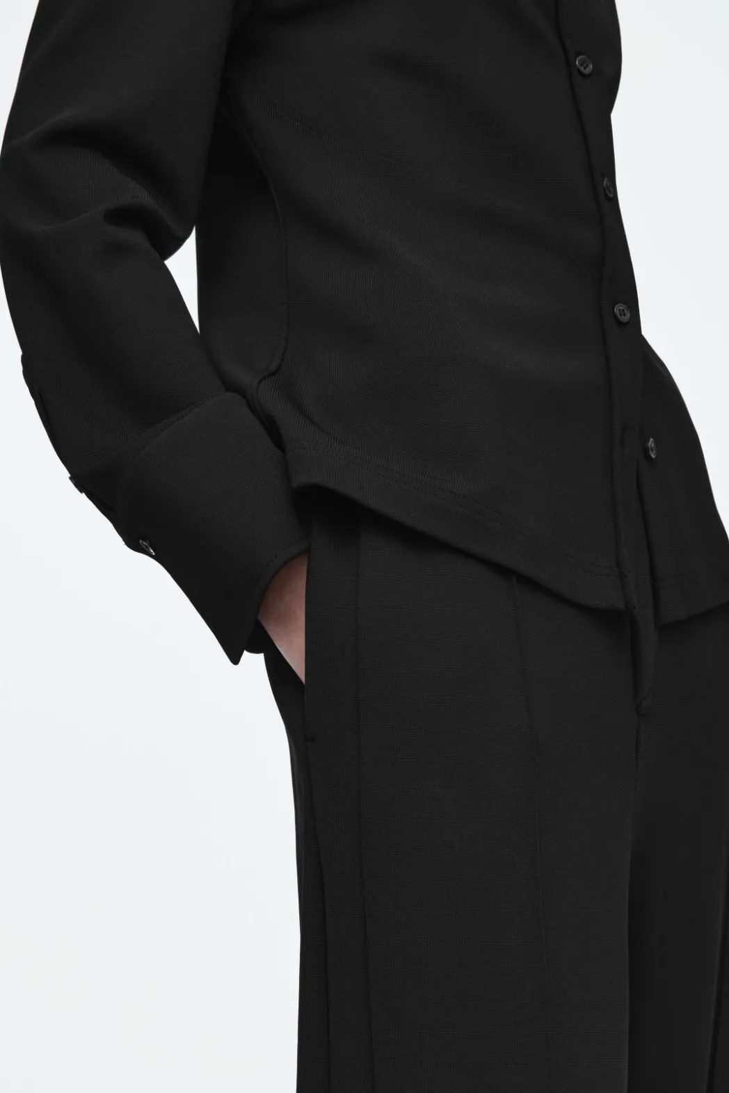 Online COS PINTUCKED STRAIGHT-LEG PANTS BLACK