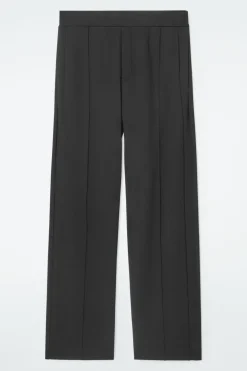 Online COS PINTUCKED STRAIGHT-LEG PANTS BLACK