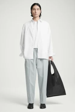 Clearance COS PINTUCKED TAPERED TRACK PANTS GRAY