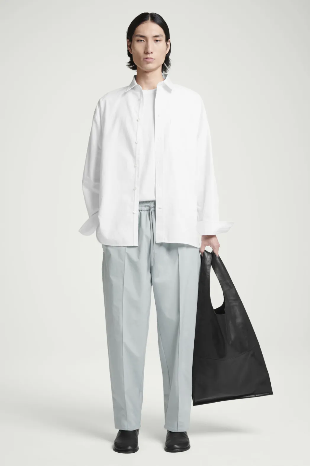 Clearance COS PINTUCKED TAPERED TRACK PANTS GRAY
