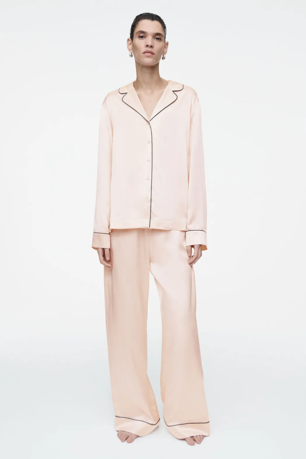 Outlet COS PIPED SILK PAJAMA PANTS APRICOT