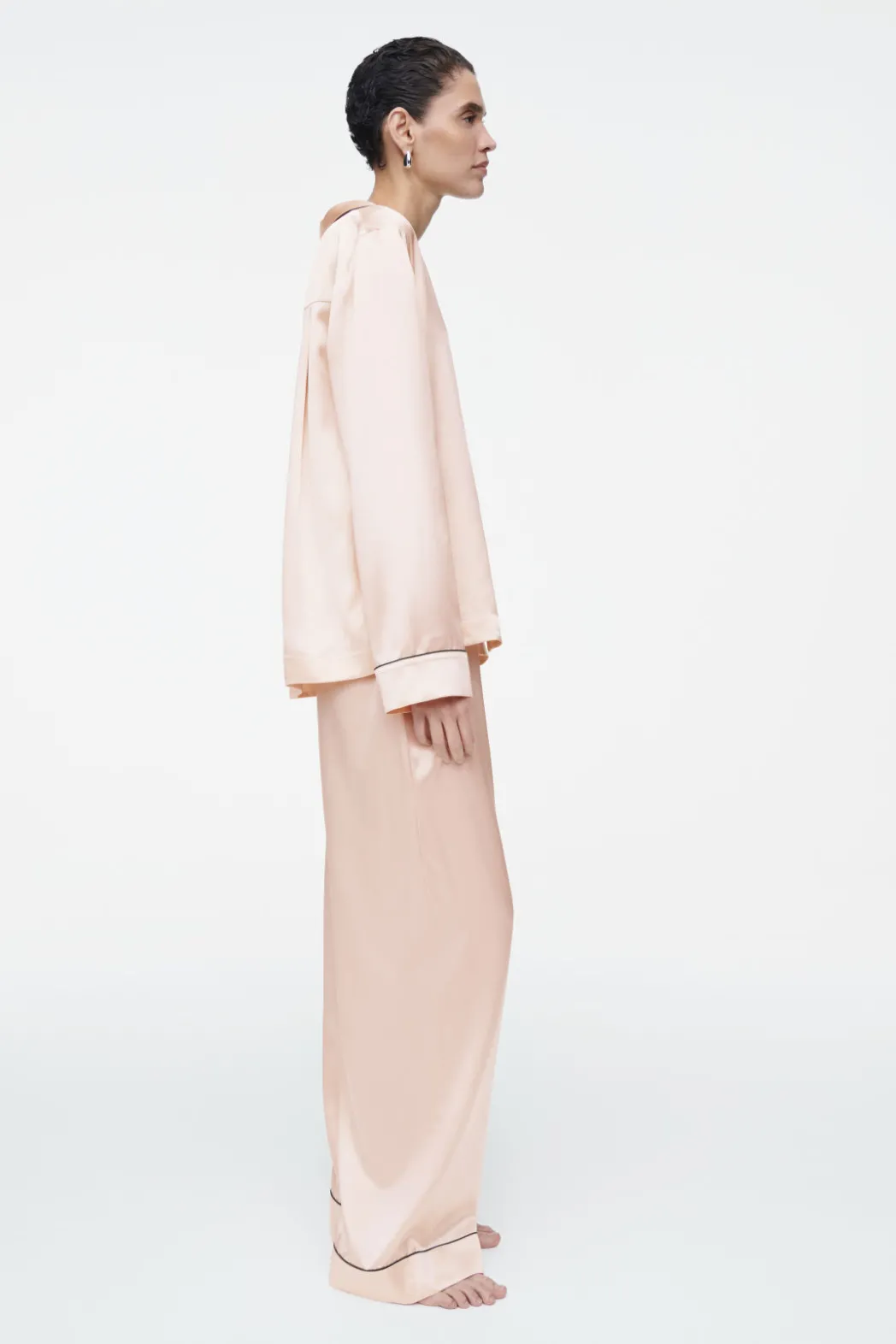 Outlet COS PIPED SILK PAJAMA PANTS APRICOT
