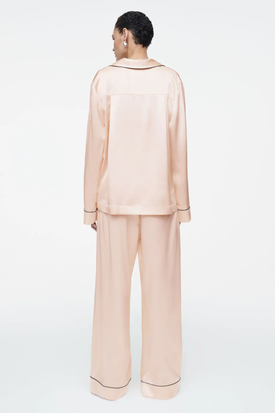 Outlet COS PIPED SILK PAJAMA PANTS APRICOT