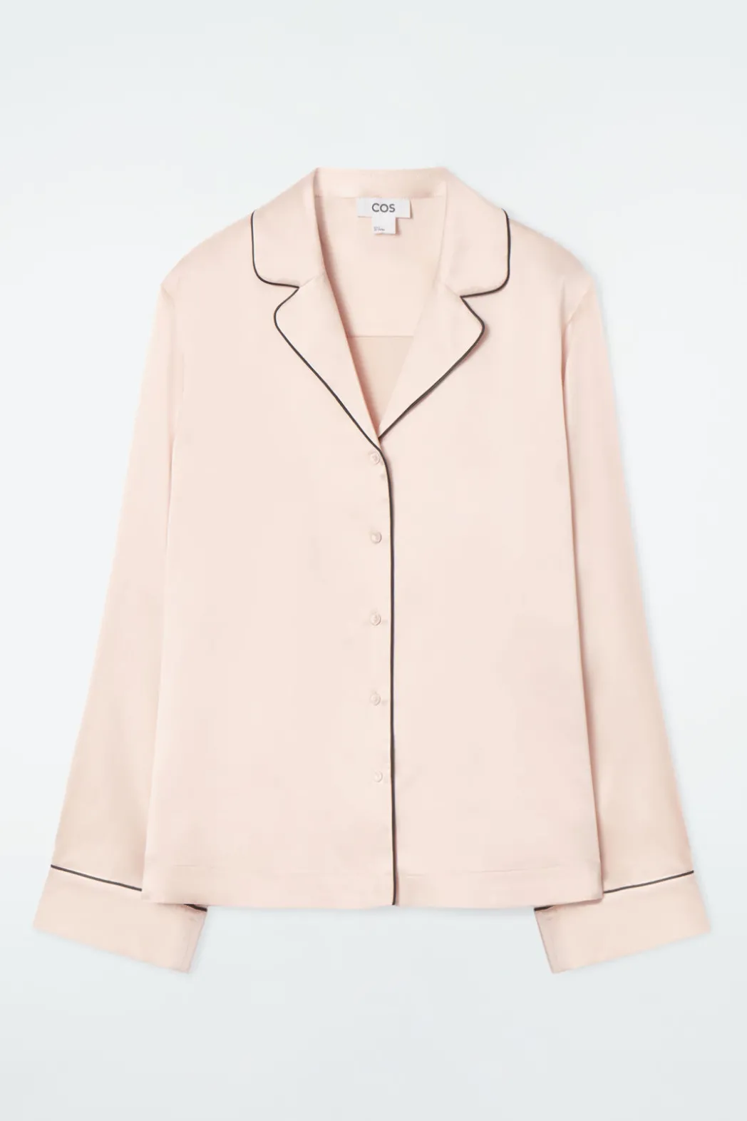 New COS PIPED SILK PAJAMA SHIRT APRICOT