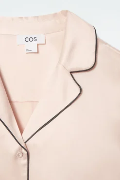 New COS PIPED SILK PAJAMA SHIRT APRICOT