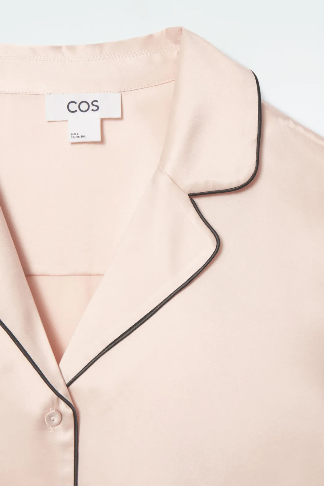 New COS PIPED SILK PAJAMA SHIRT APRICOT
