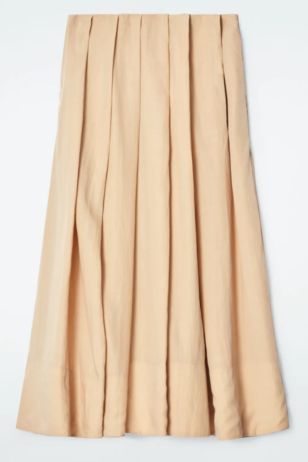 Clearance COS PLEATED A-LINE MIDI SKIRT BEIGE