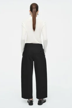 Hot COS PLEATED BARREL-LEG CHINOS BLACK