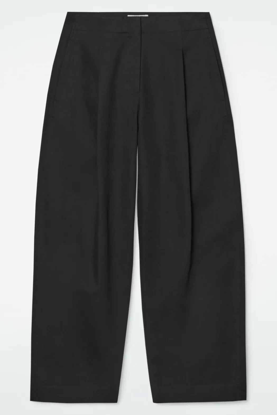 Hot COS PLEATED BARREL-LEG CHINOS BLACK