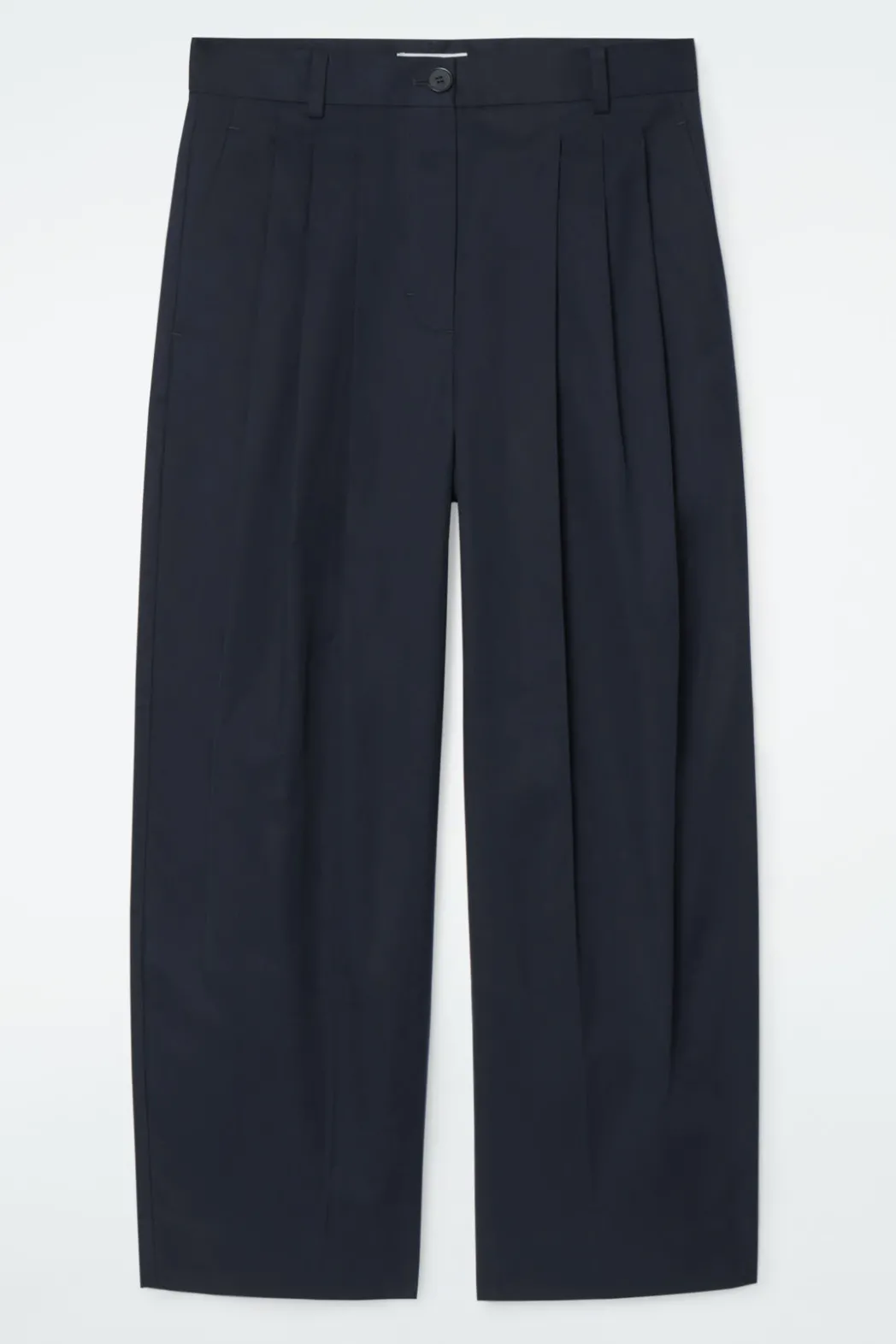 Discount COS PLEATED BARREL-LEG COTTON PANTS NAVY