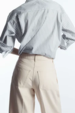 Best COS PLEATED BARREL-LEG DENIM PANTS CREAM