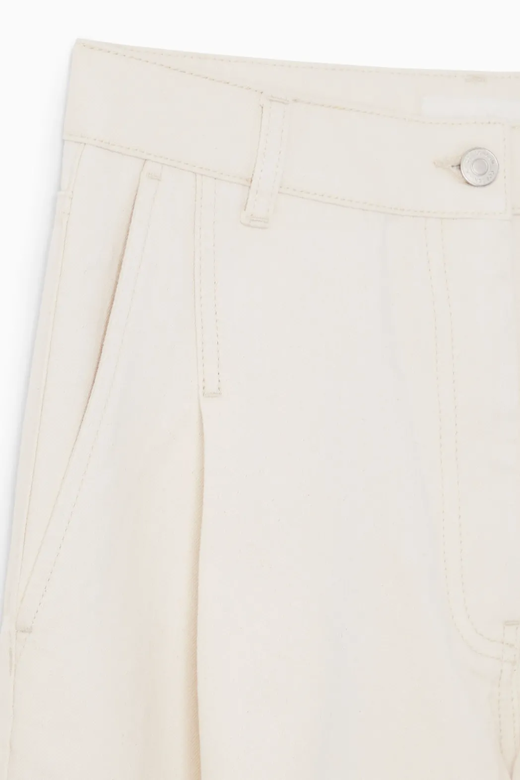 Best COS PLEATED BARREL-LEG DENIM PANTS CREAM