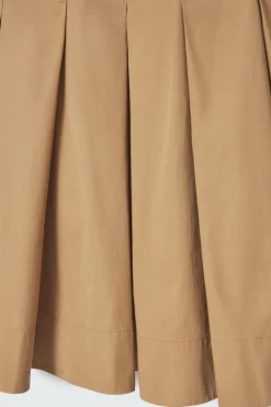 Best COS PLEATED COTTON MINI DRESS BEIGE