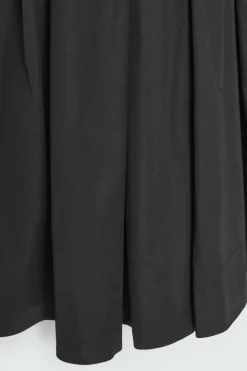 COS PLEATED COTTON MINI DRESS BLACK