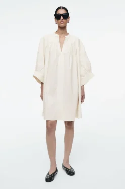 Hot COS PLEATED MINI TUNIC DRESS WHITE