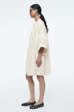 Hot COS PLEATED MINI TUNIC DRESS WHITE