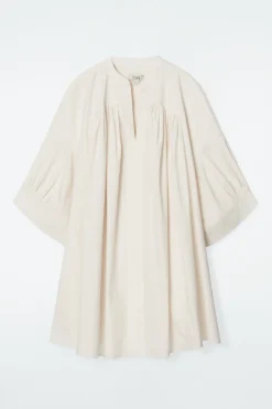 Hot COS PLEATED MINI TUNIC DRESS WHITE