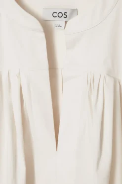 Hot COS PLEATED MINI TUNIC DRESS WHITE